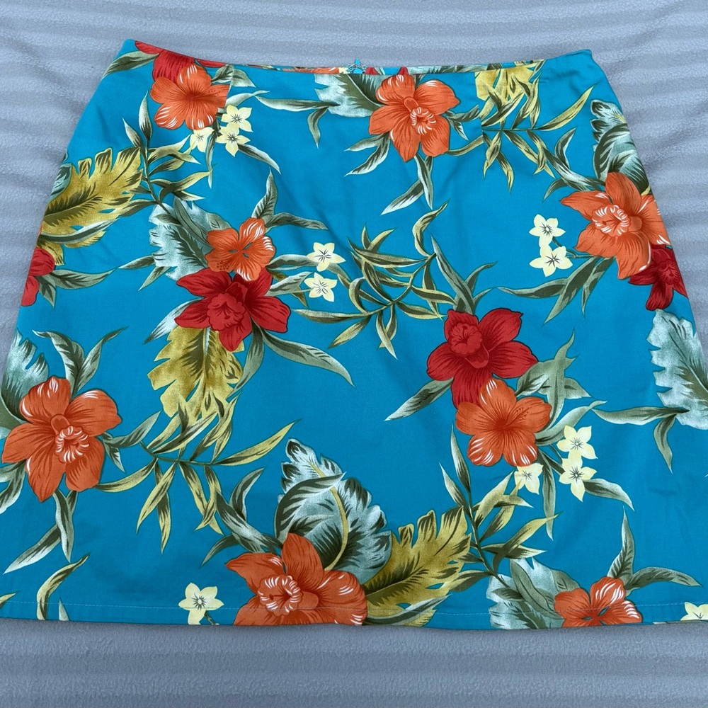 Caribbean Joe Tropical Floral Mini Skirt